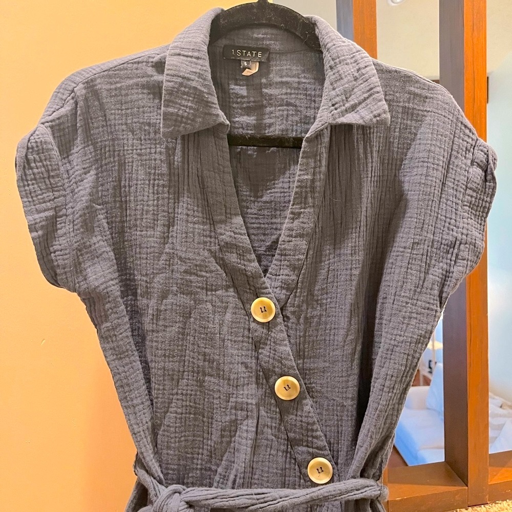 Womens small long wrap shirt/ tunic